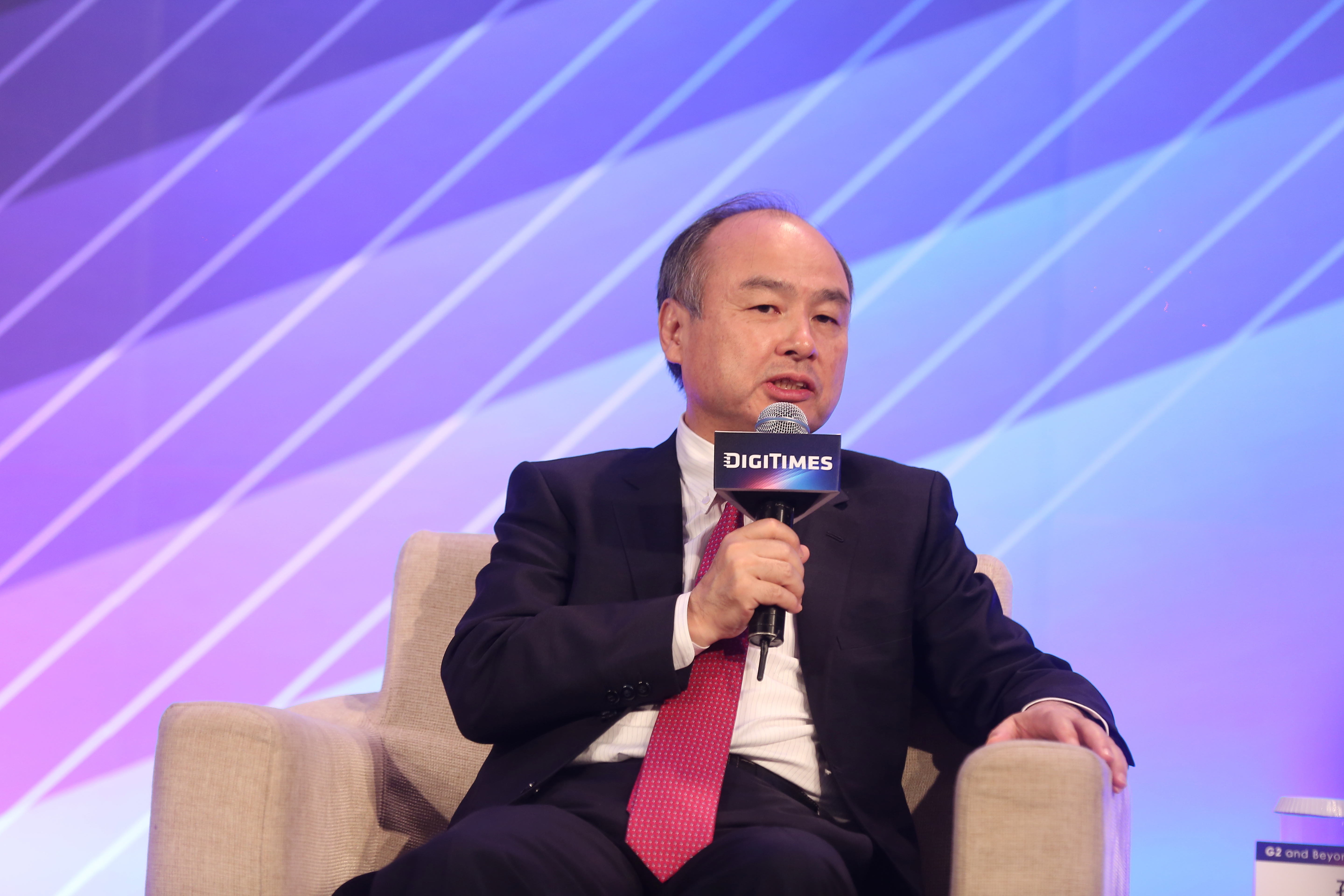 台湾・台北市-2019年6月22日:日本の実業家であり投資家でもある孫正義氏は、日本の持株コングロマリットであるソフトバンクの創業者であり、現最高経営責任者である。