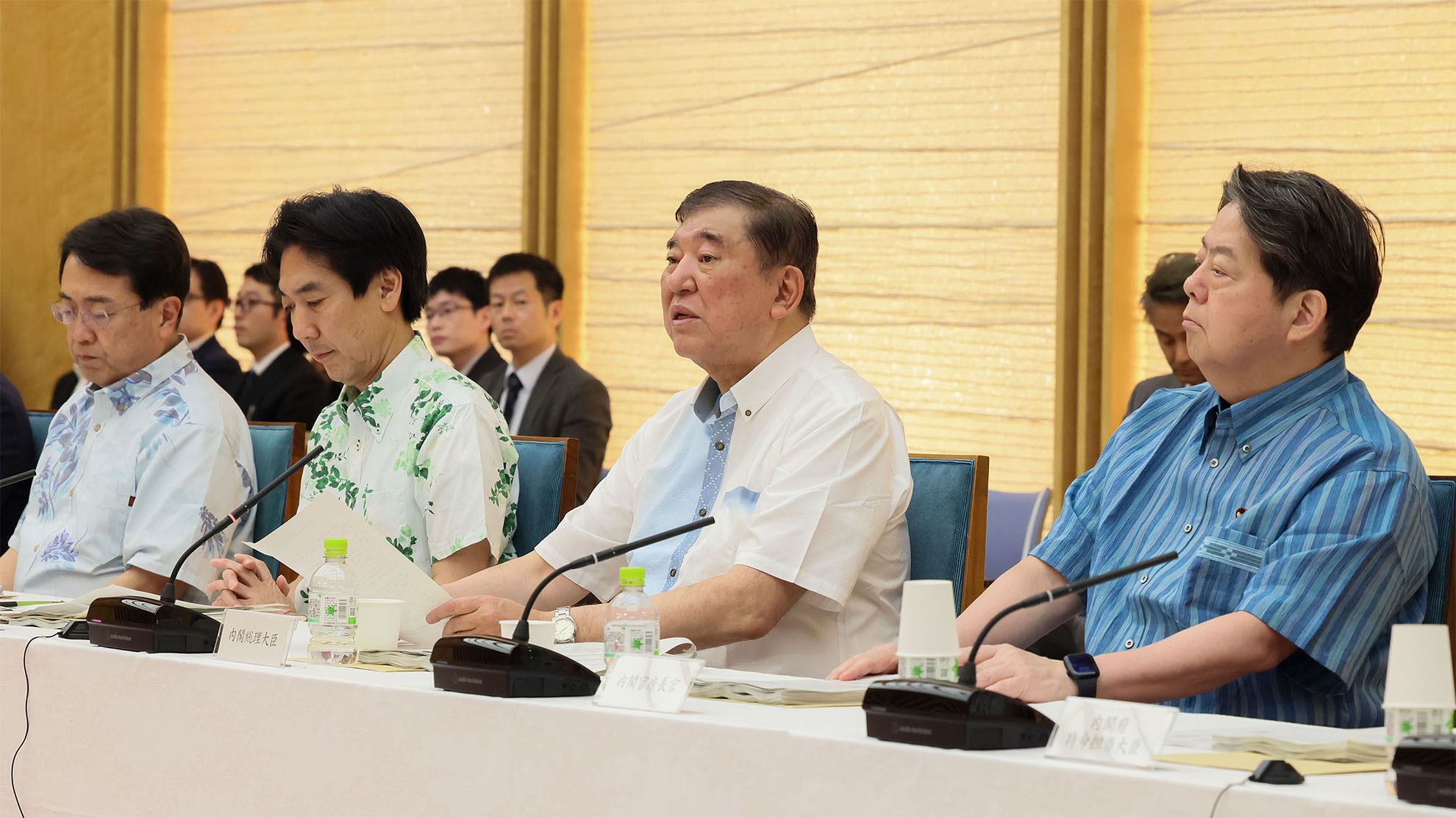 知的財産戦略本部に出席する石破首相